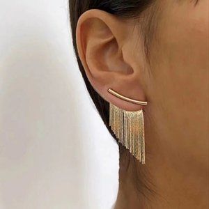 ❤️4 for $20 Sale❤️ S925 Sterling Silver Long Tassel Earrings (Gold or Silver)